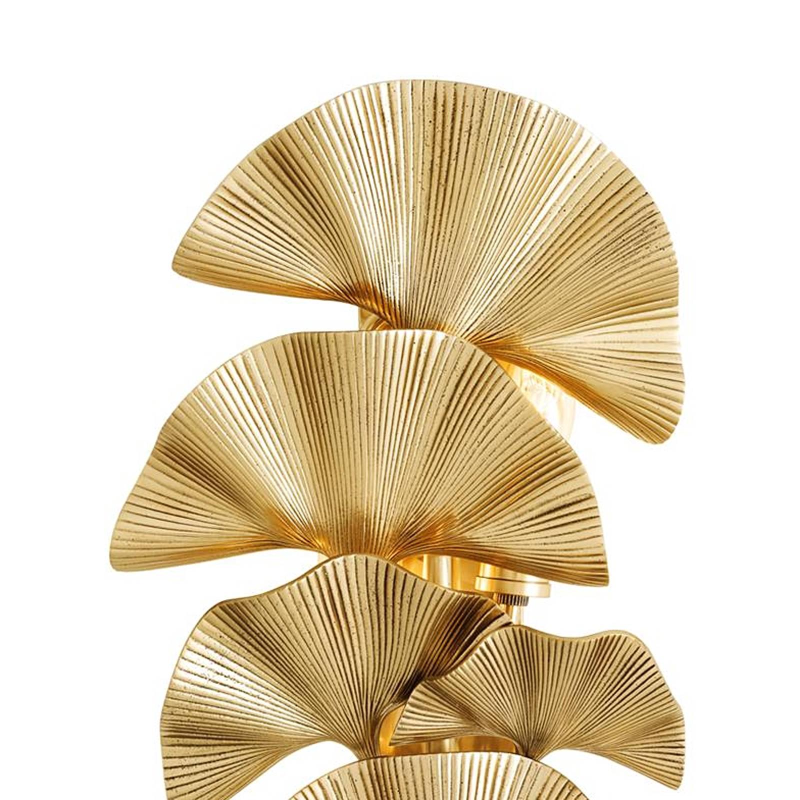 Ginko Biloba Leaves Wall Lamp in Polished Brass For Sale at 1stdibs